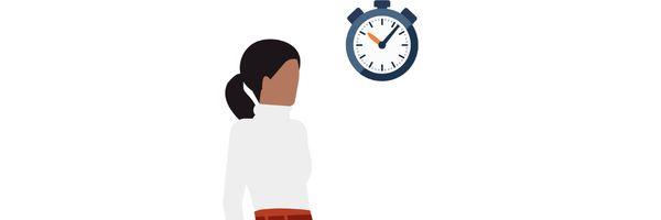 Adolescent looking at clock